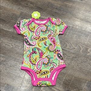 Vera Bradley Colorful Paisley Kids Bodysuit onesie 6-9 months new with tags